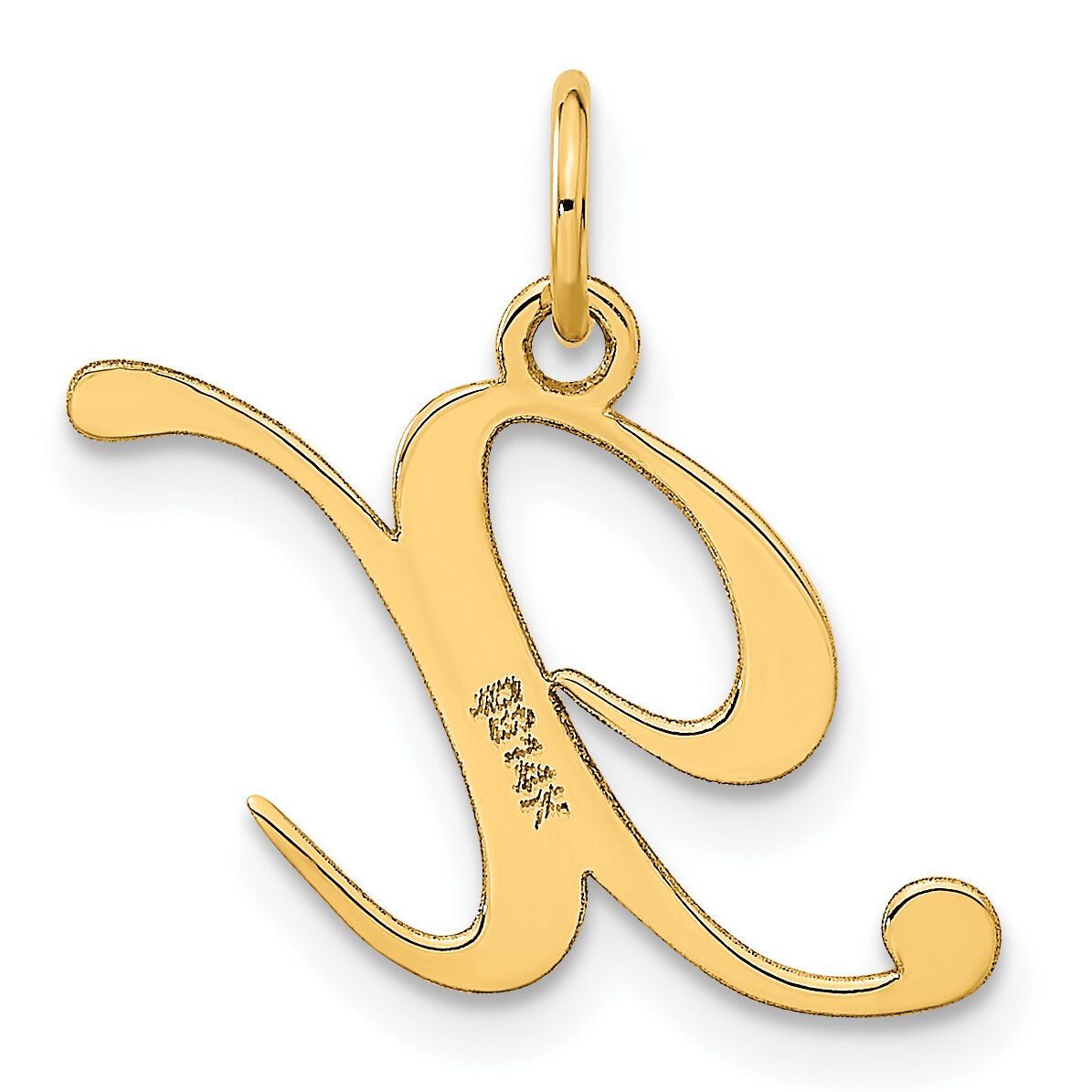 14K Medium Fancy Script Letter X Initial Charm-YC652X