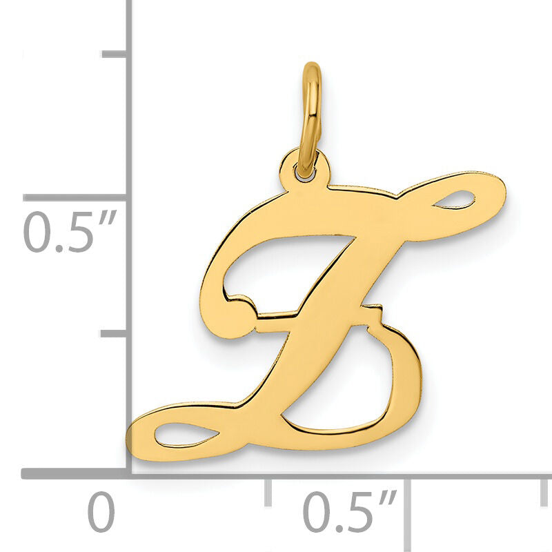 14K Medium Fancy Script Letter Z Initial Charm-YC652Z