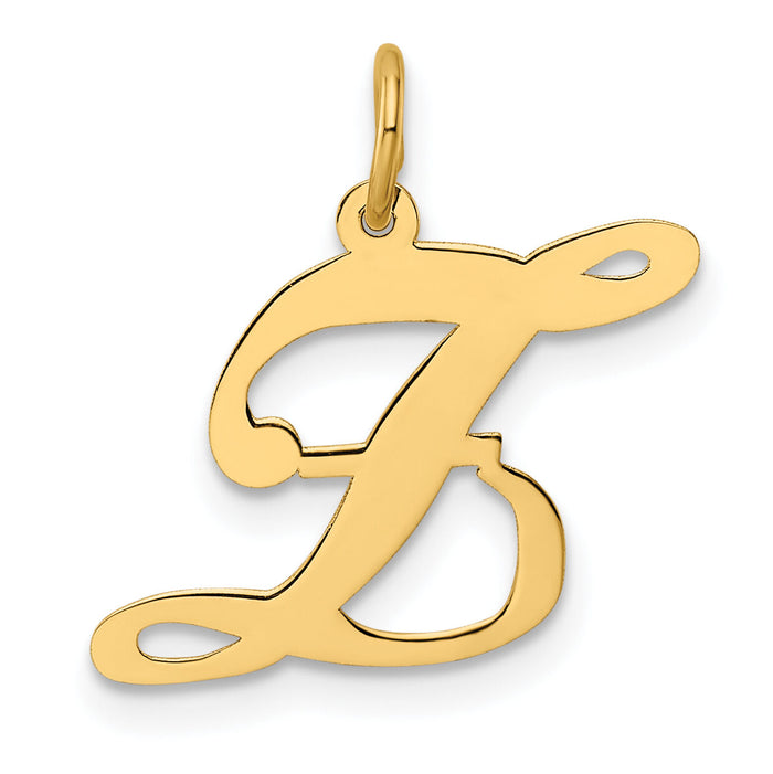 14K Medium Fancy Script Letter Z Initial Charm-YC652Z