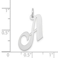 14k White Gold Medium Fancy Script Letter A Initial Charm-YC653A