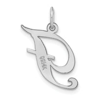 14K White Gold Medium Fancy Script Letter F Initial Charm-YC653F