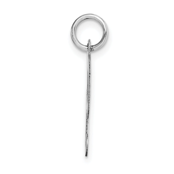 14K White Gold Medium Fancy Script Letter H Initial Charm-YC653H