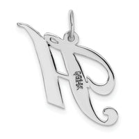 14K White Gold Medium Fancy Script Letter H Initial Charm-YC653H