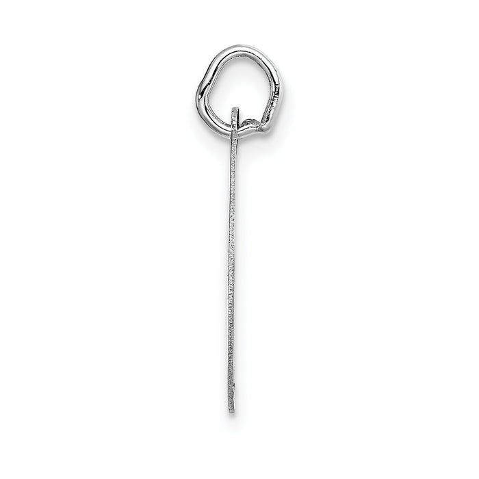 14K White Gold Medium Fancy Script Letter J Initial Charm-YC653J