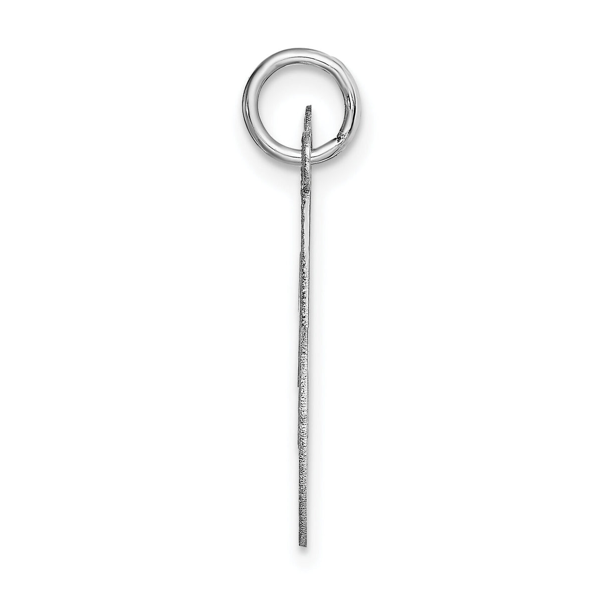 14K White Gold Medium Fancy Script Letter M Initial Charm-YC653M