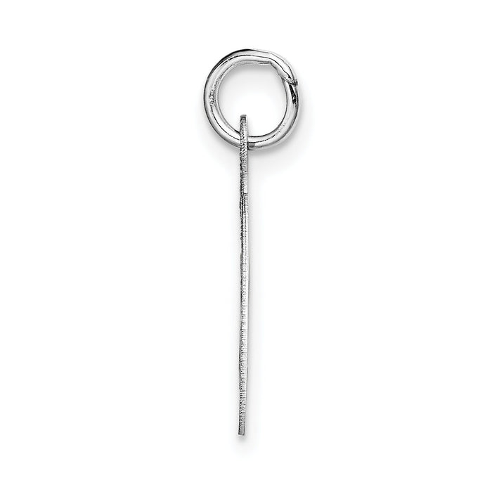 14K White Gold Medium Fancy Script Letter O Initial Charm-YC653O