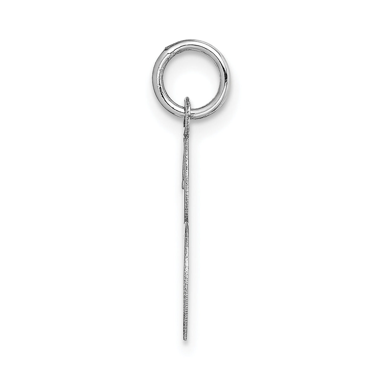 14K White Gold Medium Fancy Script Letter S Initial Charm-YC653S