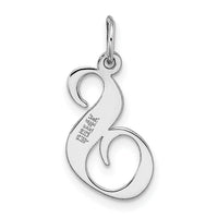 14K White Gold Medium Fancy Script Letter S Initial Charm-YC653S