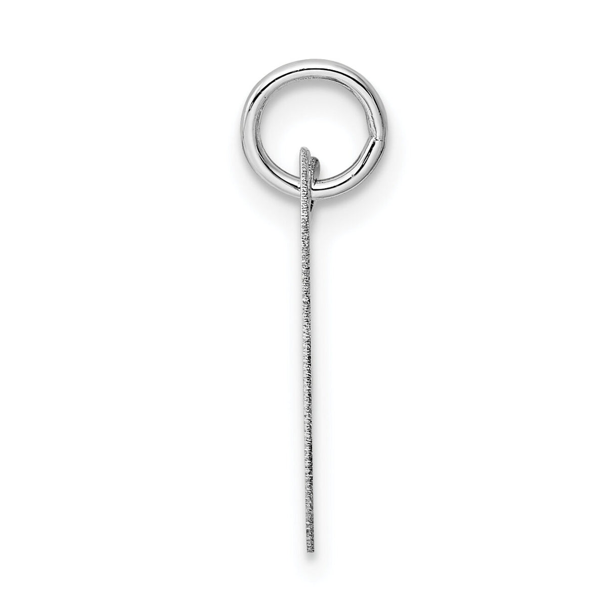 14K White Gold Medium Fancy Script Letter V Initial Charm-YC653V