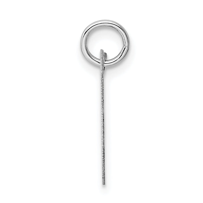 14K White Gold Medium Fancy Script Letter V Initial Charm-YC653V