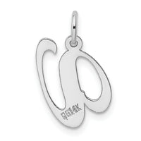 14K White Gold Medium Fancy Script Letter V Initial Charm-YC653V