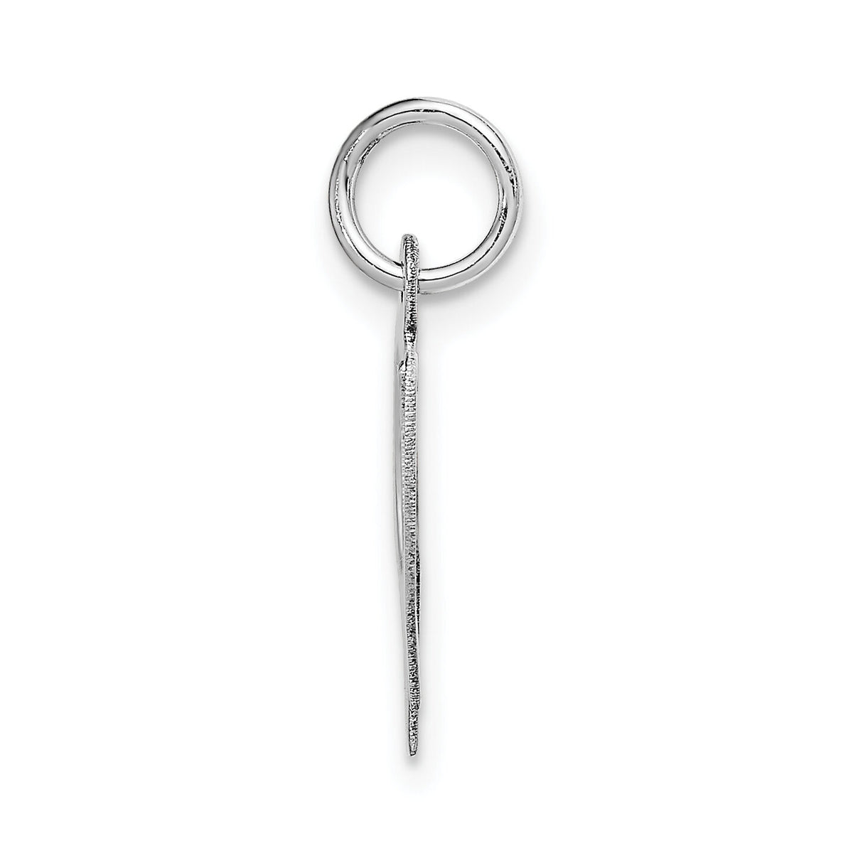 14K White Gold Medium Fancy Script Letter W Initial Charm-YC653W