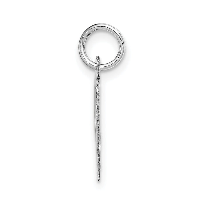 14K White Gold Medium Fancy Script Letter W Initial Charm-YC653W