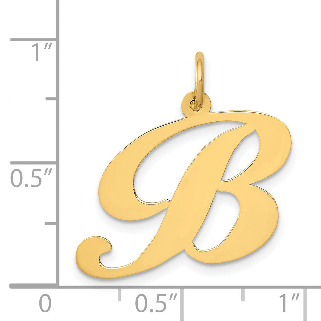 14k Large Fancy Script Letter B Initial Charm-YC654B