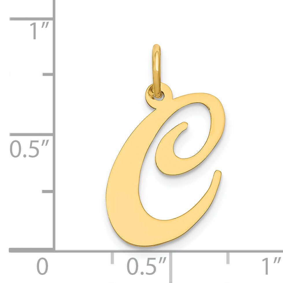 14k Large Fancy Script Letter C Initial Charm-YC654C