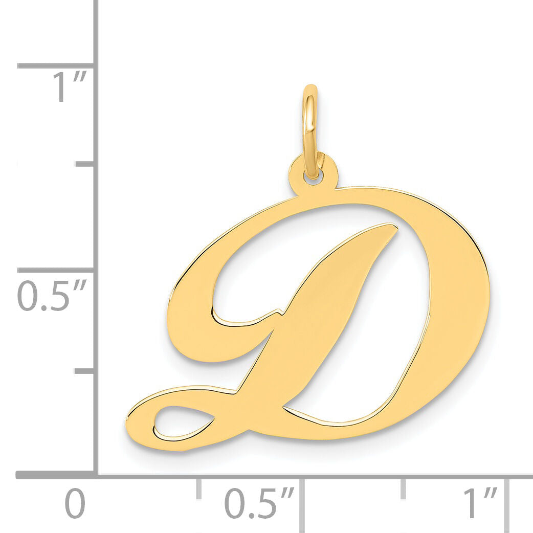 14k Large Fancy Script Letter D Initial Charm-YC654D