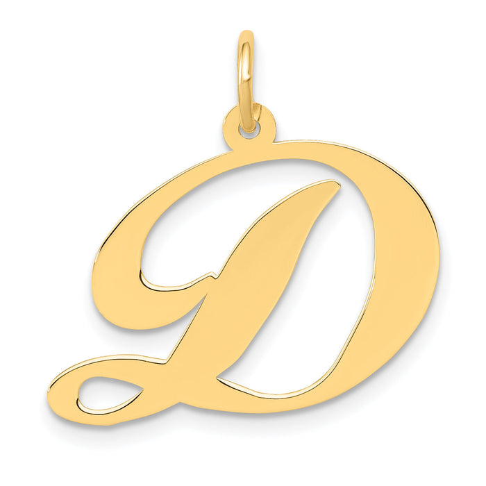 14k Large Fancy Script Letter D Initial Charm-YC654D