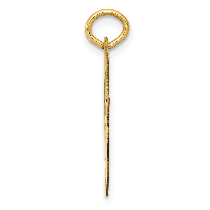 14k Large Fancy Script Letter F Initial Charm-YC654F