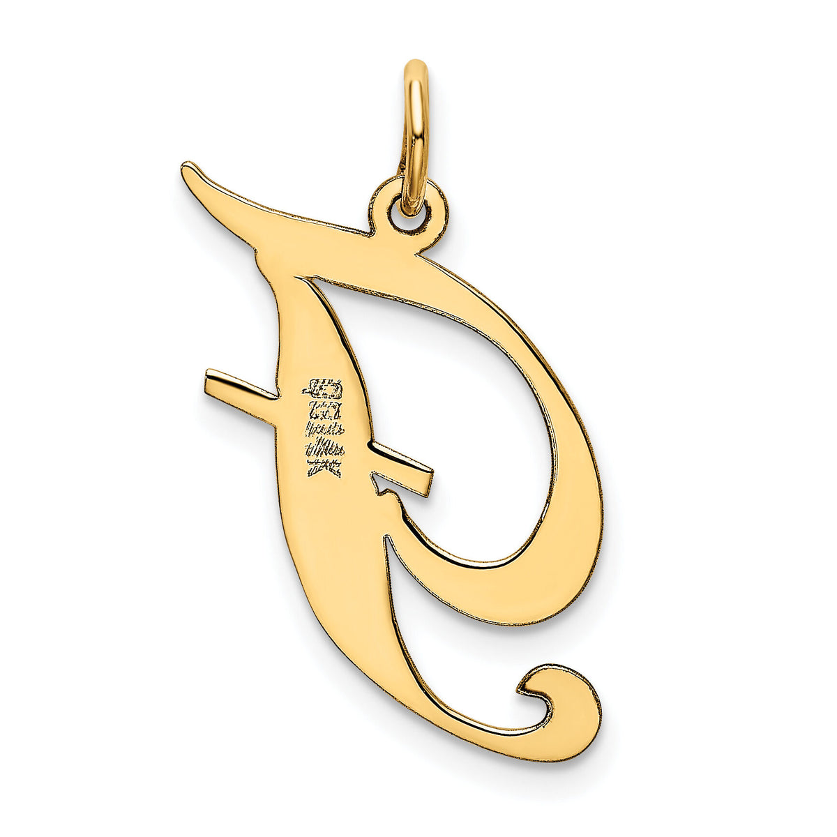14k Large Fancy Script Letter F Initial Charm-YC654F