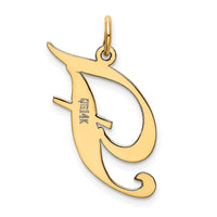 14k Large Fancy Script Letter F Initial Charm-YC654F