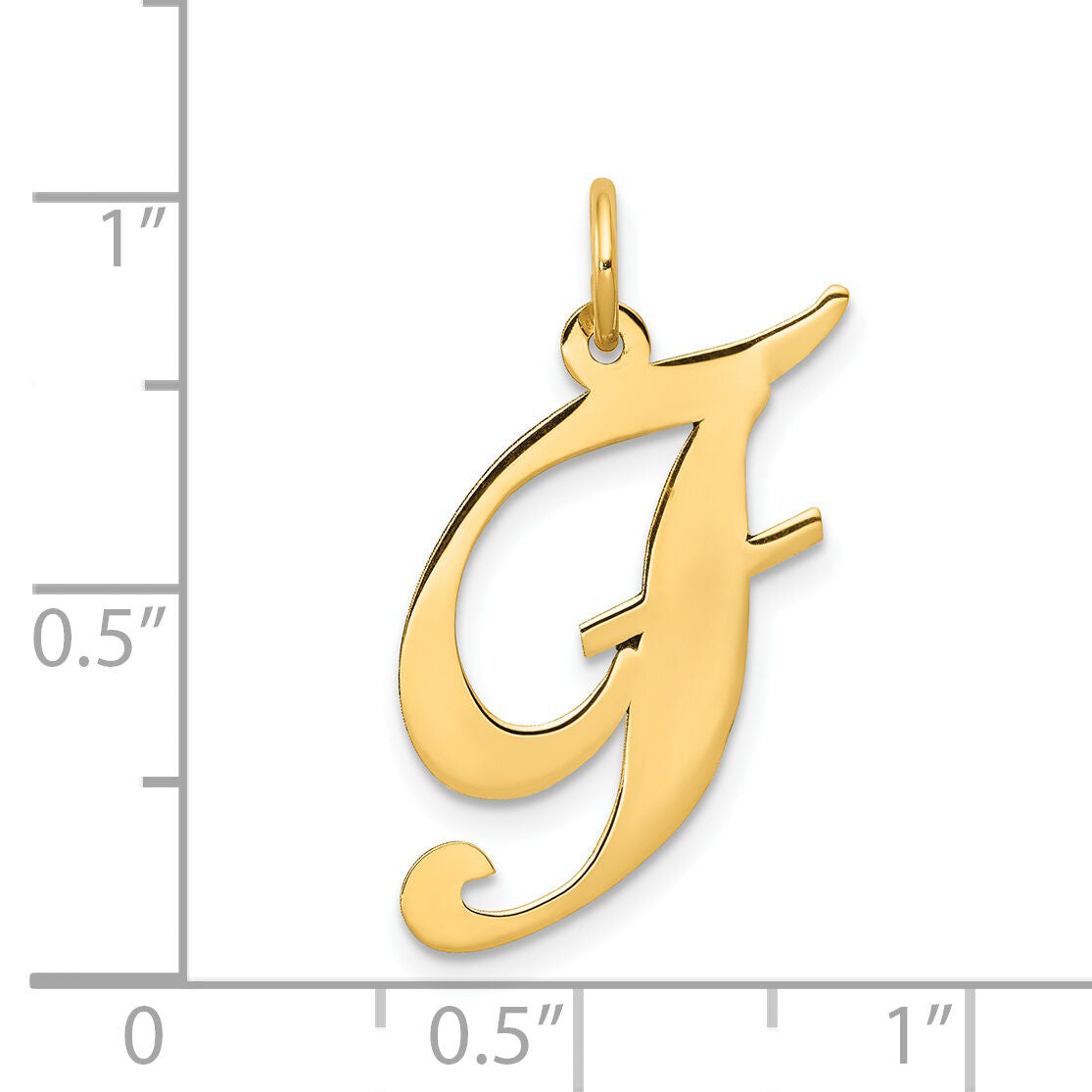 14k Large Fancy Script Letter F Initial Charm-YC654F