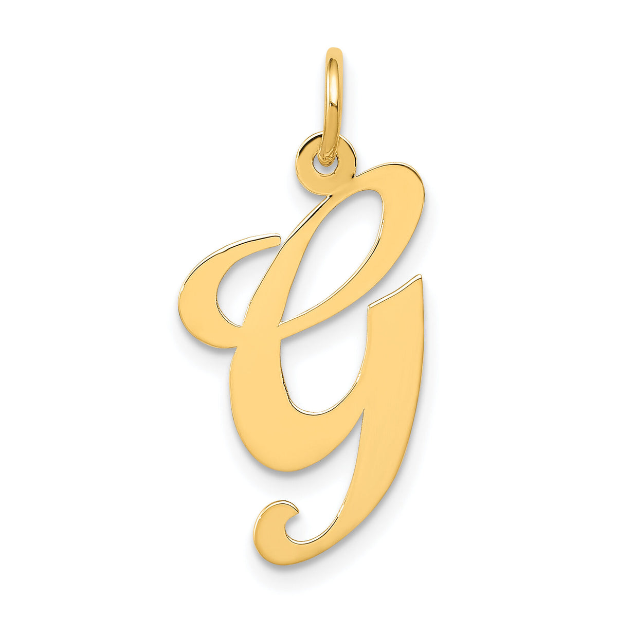 14k Large Fancy Script Letter G Initial Charm-YC654G
