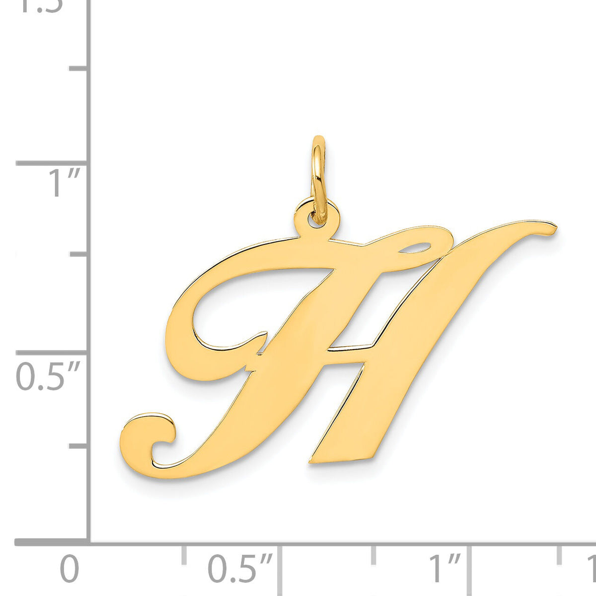 14k Large Fancy Script Letter H Initial Charm-YC654H