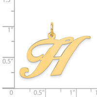 14k Large Fancy Script Letter H Initial Charm-YC654H