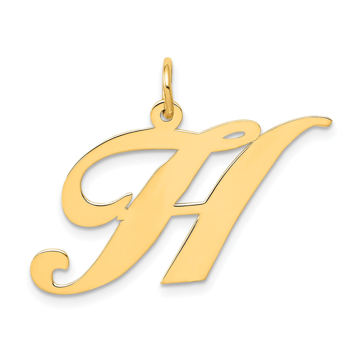 14k Large Fancy Script Letter H Initial Charm-YC654H