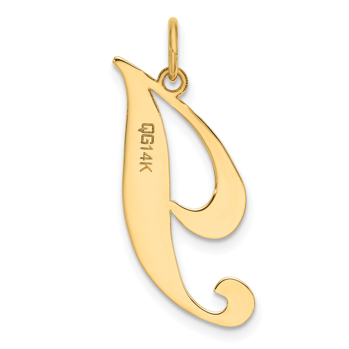 14k Large Fancy Script Letter I Initial Charm-YC654I