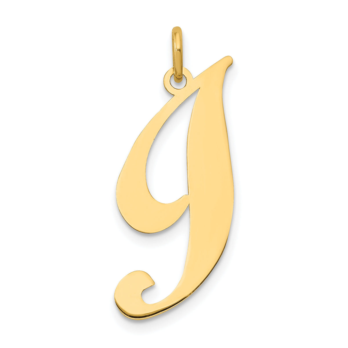 14k Large Fancy Script Letter I Initial Charm-YC654I