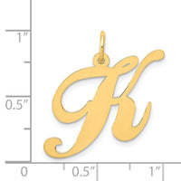 14k Large Fancy Script Letter K Initial Charm-YC654K