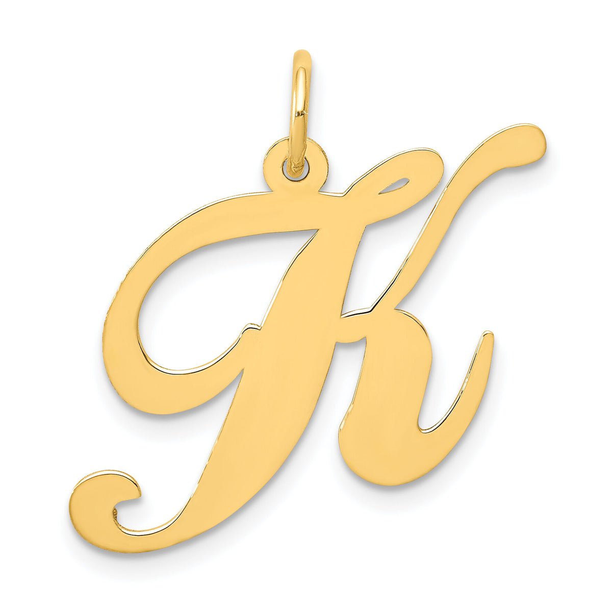 14k Large Fancy Script Letter K Initial Charm-YC654K