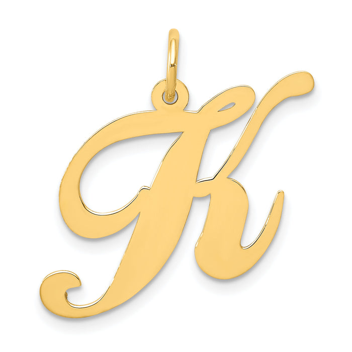 14k Large Fancy Script Letter K Initial Charm-YC654K