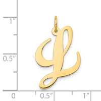 14k Large Fancy Script Letter L Initial Charm-YC654L
