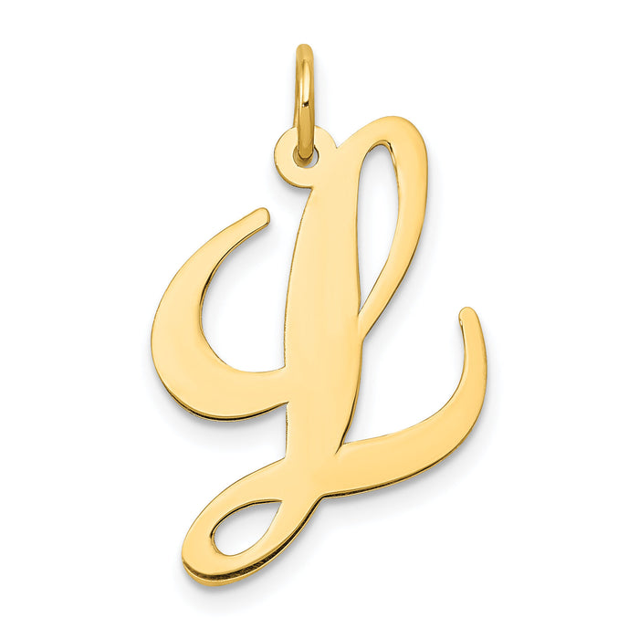 14k Large Fancy Script Letter L Initial Charm-YC654L