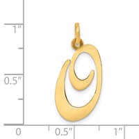 14k Large Fancy Script Letter O Initial Charm-YC654O