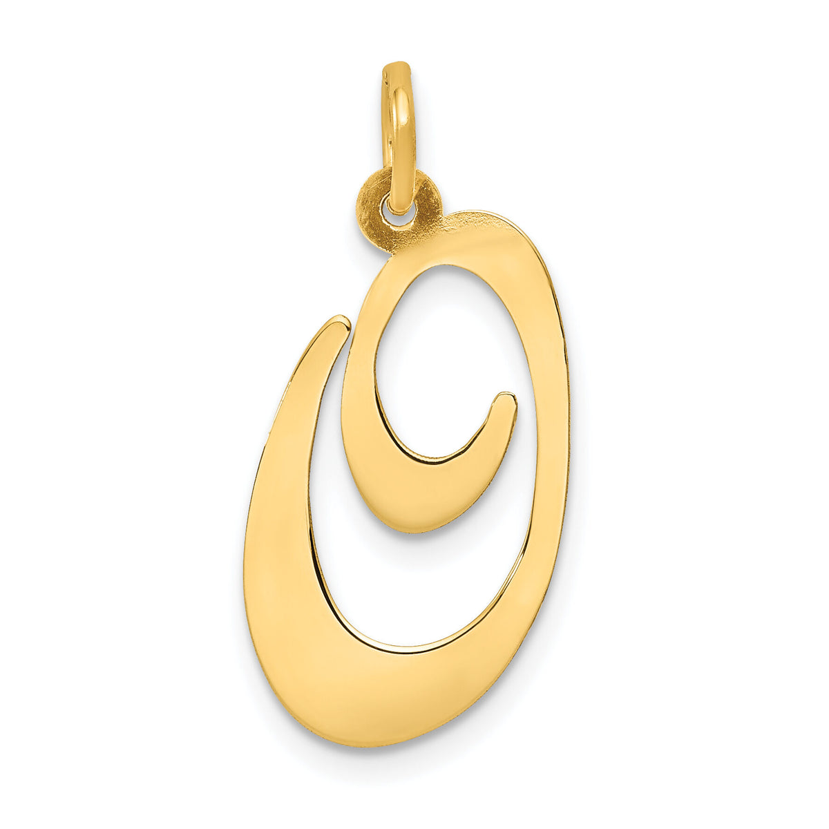 14k Large Fancy Script Letter O Initial Charm-YC654O