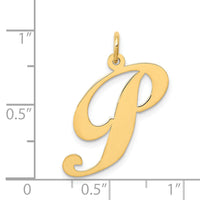 14k Large Fancy Script Letter P Initial Charm-YC654P