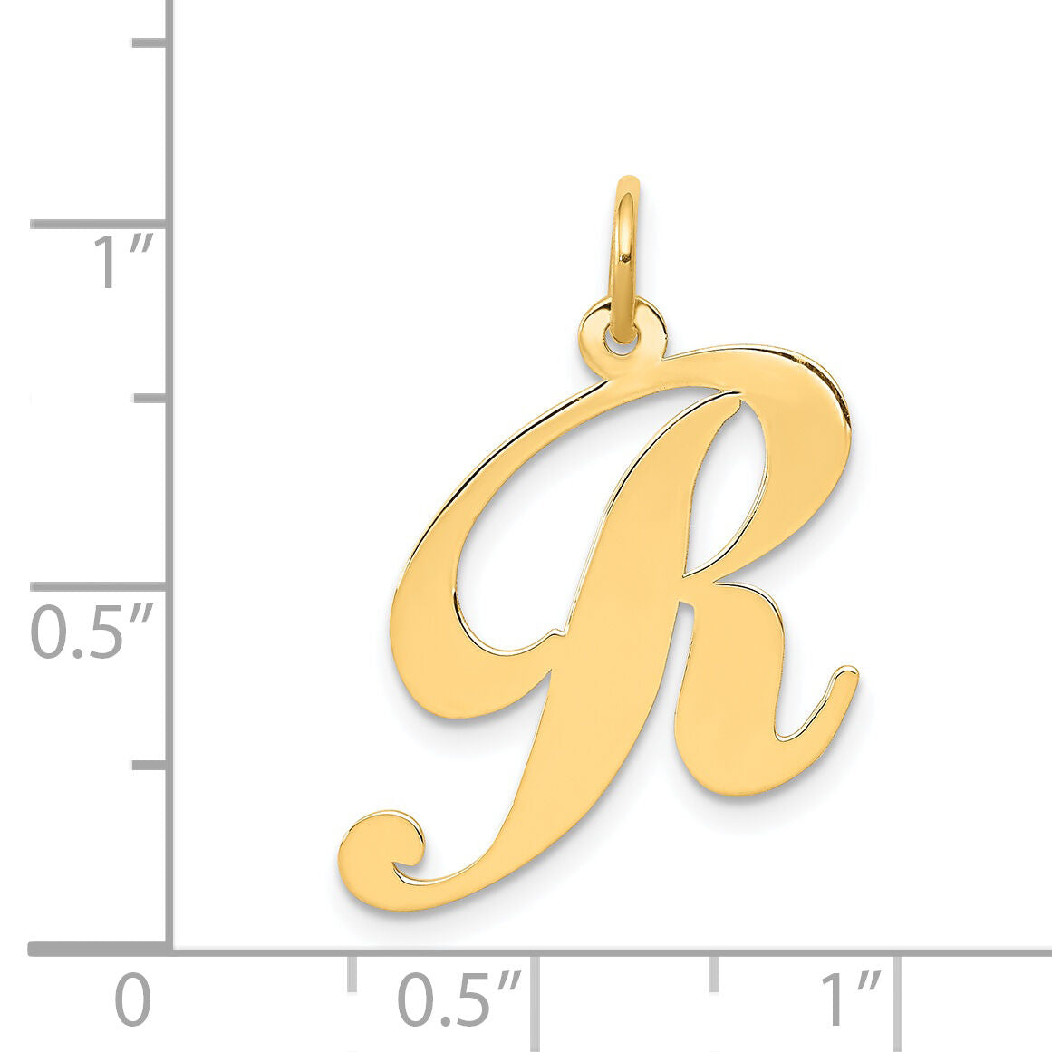 14k Large Fancy Script Letter R Initial Charm-YC654R