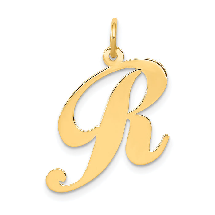 14k Large Fancy Script Letter R Initial Charm-YC654R