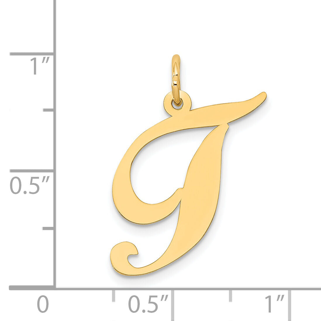 14k Large Fancy Script Letter T Initial Charm-YC654T
