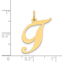 14k Large Fancy Script Letter T Initial Charm-YC654T