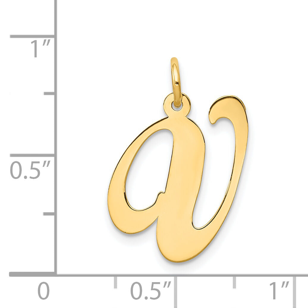 14k Large Fancy Script Letter V Initial Charm-YC654V