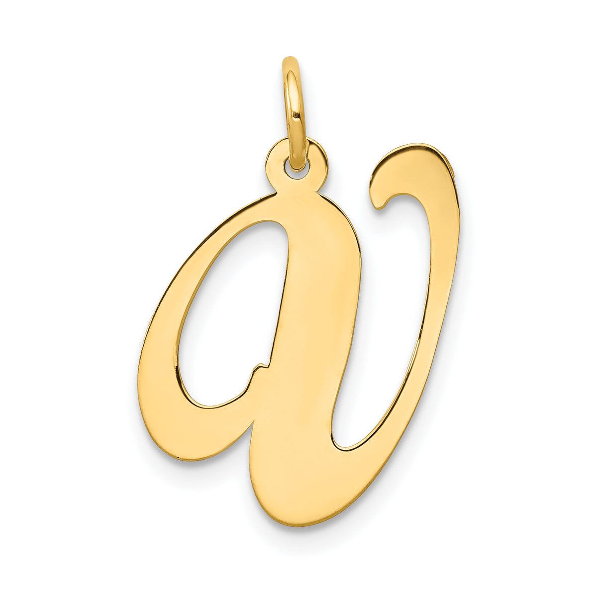 14k Large Fancy Script Letter V Initial Charm-YC654V