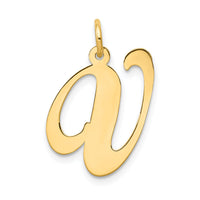 14k Large Fancy Script Letter V Initial Charm-YC654V