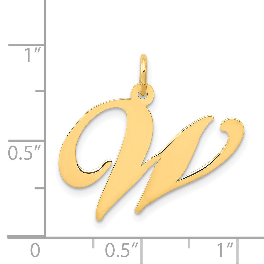 14k Large Fancy Script Letter W Initial Charm-YC654W