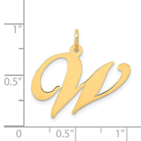 14k Large Fancy Script Letter W Initial Charm-YC654W