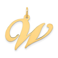 14k Large Fancy Script Letter W Initial Charm-YC654W