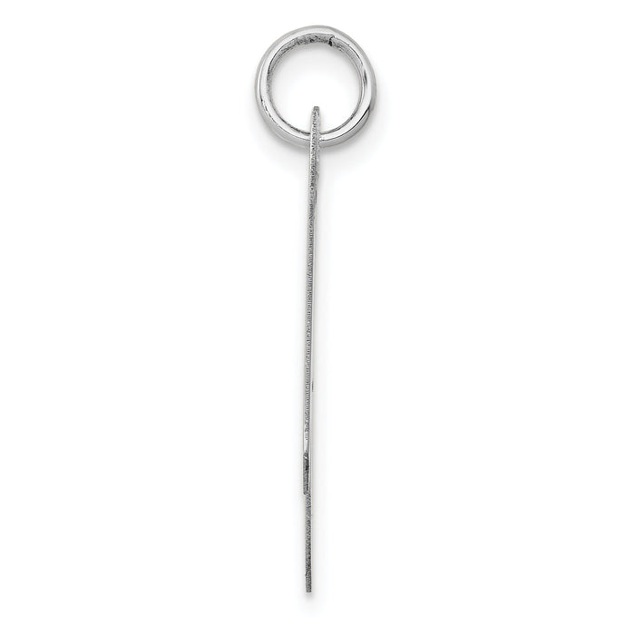 14k White Gold Large Fancy Script Letter A Initial Charm-YC655A